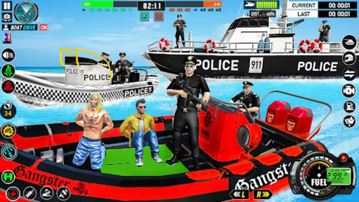 Police Boat Chase Crime Games android App screenshot 0