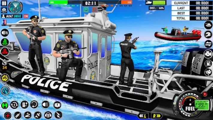 Police Boat Chase Crime Games android App screenshot 2